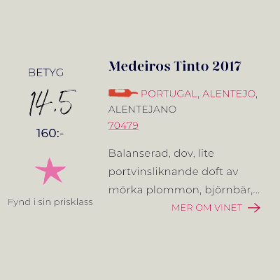 Medeiros Tinto 2017 - Fyndvin enligt Munskänkarna